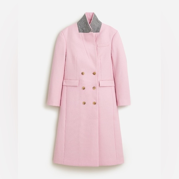 NWT Jcrew Double-breasted topcoat in Italian melton wool blend. Size 4 - Picture 2 of 5
